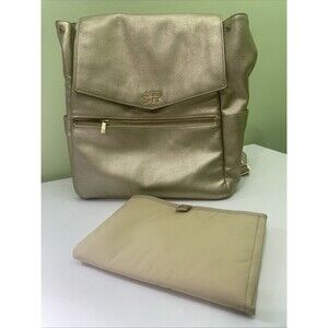 Freshly Picked Large Diaper Bag Backpack Gold With Pad